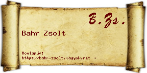 Bahr Zsolt névjegykártya